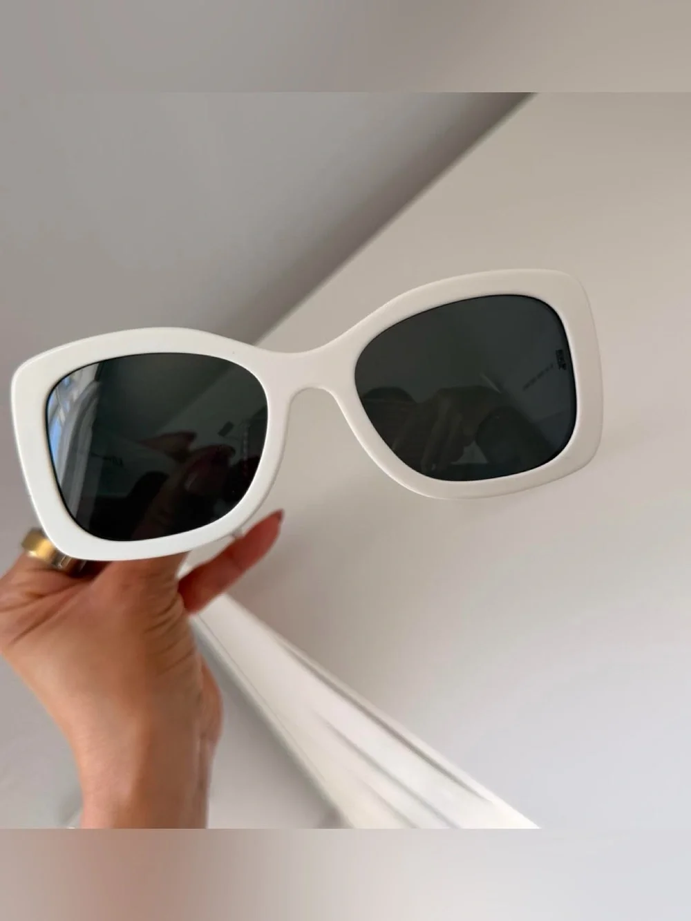 Prada Linea Rossa White Frame Black Lens Sunglasses